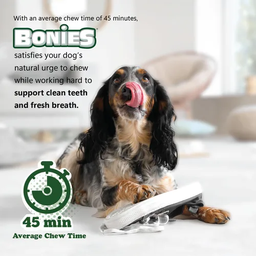 Miniatura 11 de Bonies Aliento natural y fórmula dental de tamaño mini, un solo hueso, ingredientes naturales, aliento fresco, limpia los dientes, baja en calorías