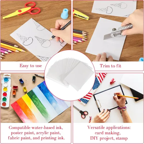 Miniatura 4 de Cholemy Juego de 240 hojas de espuma para manualidades, 4 x 6 pulgadas, placas de impresión de espuma blanca (0.059 pulgadas de grosor)