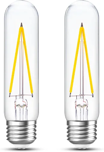 Miniatura 12 de Bombilla LED regulable E26 T30 T10 bombilla de tubo largo de 4W (equivalente a 40W), bombillas tubulares tipo T para vitrina, piano, candelabro