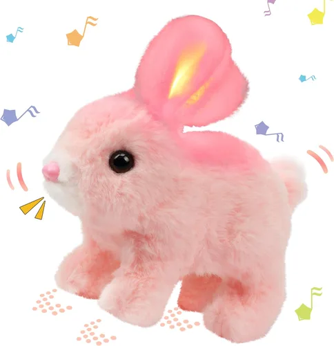 Miniatura 22 de Hopearl - Juguete de peluche electrónico interactivo de unicornio con sonidos y movimientos, camina y tiene un cuerno luminoso; regalo para niños