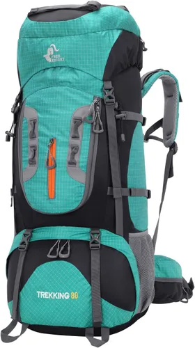Miniatura 9 de Bseash Mochila impermeable de 80L para senderismo y camping con funda para la lluvia, ligera, para deportes al aire libre, viajes, mochila de día