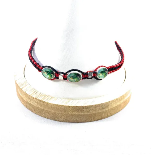 Miniatura 2 de San Judas Rojo Y Negro Color Pulsera Ajustable Pulsera De San Judas Tadeo Hilo Color Rojo Y Negro