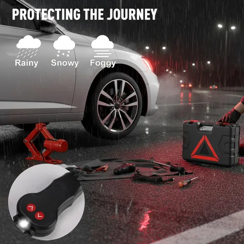 Miniatura 4 de STANDTALL - Gato eléctrico para autos 3T, gato de piso de tijera, juego de elevador automático de 12V, kit de reparación de neumáticos para Rojo