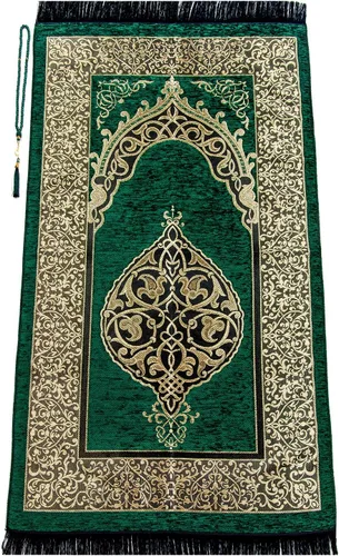 Miniatura 15 de ihvan online Alfombra de oración musulmana Tasbih con 99 cuentas, chenilla suave, ligera y plegable, tapete de oración portátil de viaje, regalo