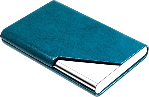 Miniatura 12 de Padike Soporte para tarjetas de visita, funda de cuero mejorada, tarjetero de bolsillo para hombres o mujeres, soporte delgado de metal para Y-BU