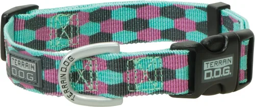 Terrain D.O.G. Estampado Snap-n-Go Collar, 3/4" x 9"-13"/Pequeño, Menta/Rosa/Gris Honeycomb