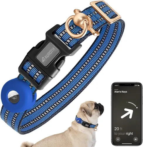 Miniatura 15 de Collar de perro Auroth para perros medianos y grandes, collar de perro reflectante, collares de perro de nylon suave ajustables con resistente army