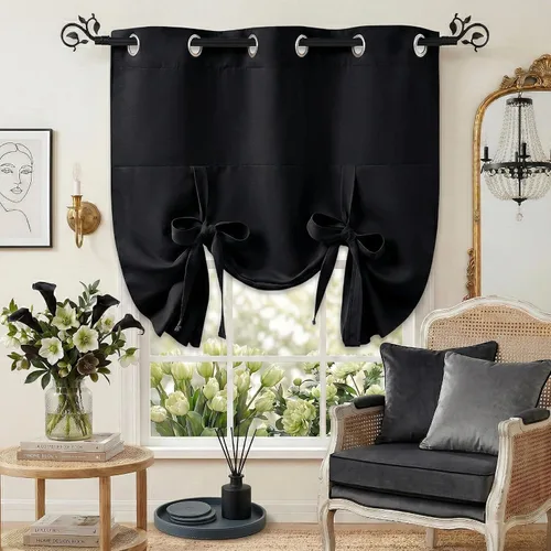 Miniatura 13 de Pony Dance Persianas Opacas para Ventanas - Juego de Cortinas Enrollables y Cenefas Estilo Romano Globo con Ojales en la Parte Superior para Verde