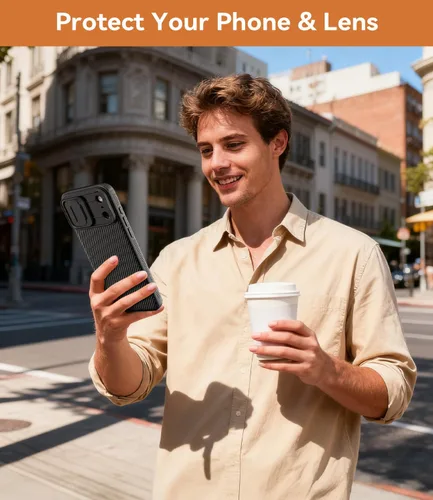 Miniatura 8 de imluckies Funda compatible con iPhone 17 Pro Max de 6.9 pulgadas con cubierta para cámara, parte trasera de policarbonato duro y parachoques suave