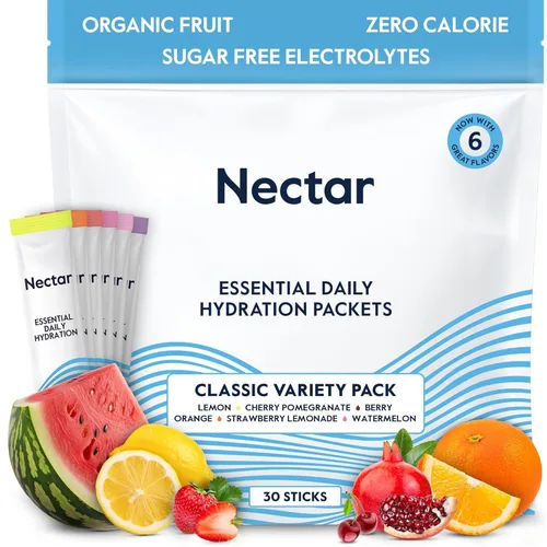 Miniatura 32 de Nectar - Sobres de hidratación - Sobres de polvo de electrolitos - Sin azúcar ni calorías - Polvo de electrolitos líquidos de frutas orgánicas