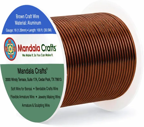 Miniatura 232 de Mandala Crafts - Alambre de aluminio anodizado de 8 calibre para hacer joyas - 9.75 m de alambre flexible negro colorido - Flexible para bonsái
