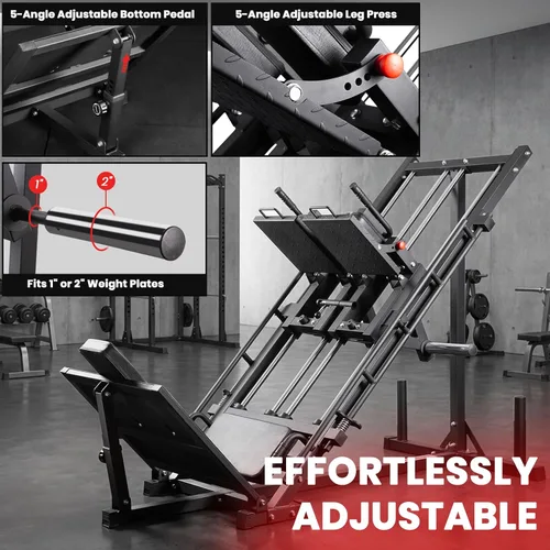 Miniatura 4 de LIONSCOOL Upgraded 3-in-1 Leg Press Hack Squat Machine with Weight Storage, Professional Adjustable Iso-Lateral Trainer with Linear Bearing for Home