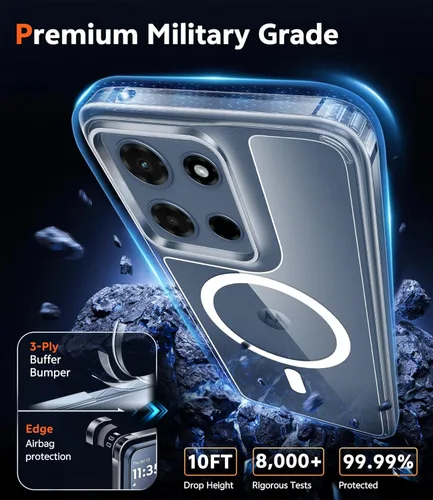 Miniatura 1512 de FNTCASE Funda para iPhone 13 Pro-Max: Fundas magnéticas transparentes compatibles con Magsafe Slim anti amarillamiento protección contra caídas