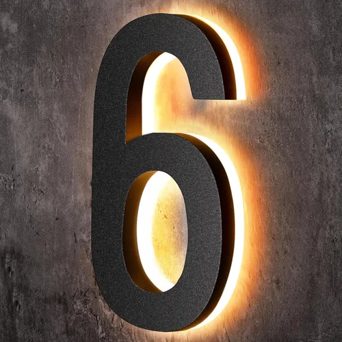 Miniatura 9 de ROCEEI Número de casa LED retroiluminado de 8 pulgadas 0-9 para exterior, impermeable, acero inoxidable, número de dirección de casa, grande