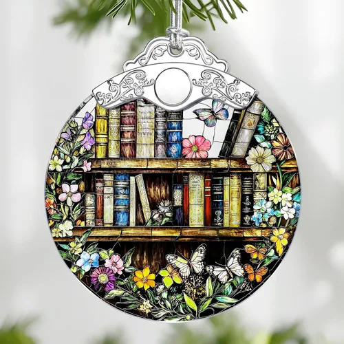 Miniatura 7 de Adorno de Vidrio Manchado de Puesta de Sol en la Playa, Adorno Navideño – Decoración de Árbol de Navidad, Decoración Festiva, Relleno de Calceti