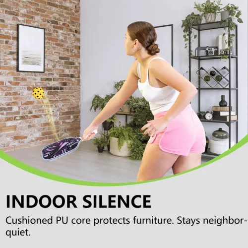 Miniatura 3 de Pelotas silenciosas de pickleball para interiores y exteriores, bolas de espuma silenciosas, paquete de 6 con una bolsa de malla