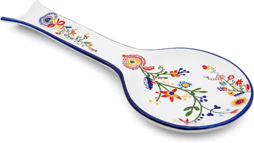 Miniatura 2 de Portuguese Pottery Alcobaça - Cuchara de cerámica para encimera de cocina, multicolor, 10.5 x 4.5 x 0.5 pulgadas (40AAT)
