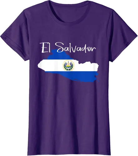 Miniatura 12 de Camiseta con la bandera de El Salvador, mapa de El Salvador, camiseta de Salvador para mujer