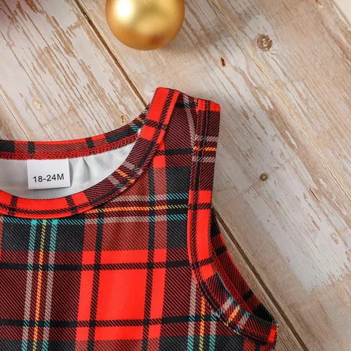 Miniatura 3 de YWFSHOP Vestido de Navidad para niñas pequeñas y bolero con estampado lindo y cárdigan de punto, 2 piezas, vestido de fiesta de Papá Noel, 1-6 años
