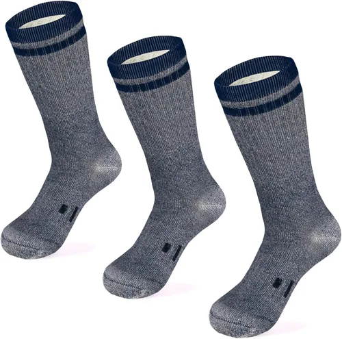 MERIWOOL Calcetines de senderismo de lana merino para hombres y mujeres 3 pares de peso medio acolchados cálidos y transpirables