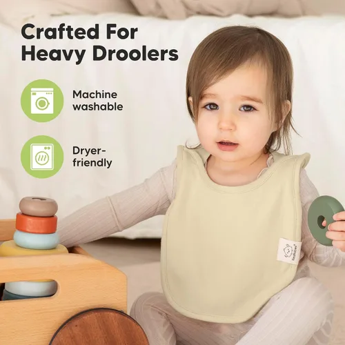 Miniatura 6 de Paquete de 8 baberos para bebés niños y niñas - Baberos tipo pullover para babear y dentición para bebés niñas y niños pequeños, recién nacidos