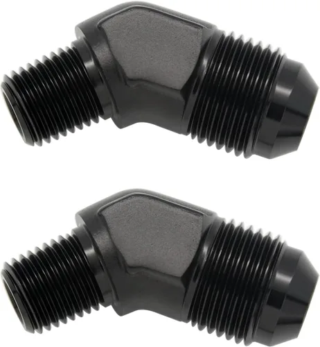 Miniatura 65 de Adaptador de tubo de manguera de combustible de aluminio recto 16AN acampanado a 3/4" NPT macho Unión de rosca negro