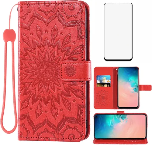 Miniatura 9 de Funda de teléfono para Samsung Galaxy S10e Cartera con protector de pantalla de vidrio templado, funda magnética de cuero, soporte para tarjetas