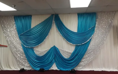Miniatura 3 de Cortinas profesionales de gasa transparente para telón de fondo de boda, kit de tubo y cortina de 10 pies para escenario, cabina de fotos, teatro