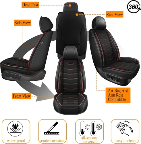 Miniatura 8 de DISUTOGO 2 Front Seat Covers for Hyundai Tucson 2005-2024 2025 2026, Waterproof Faux Leather Car Seat Covers Easy Clean & Compatible Airbag