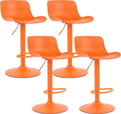 Miniatura 10 de LSSBOUGHT Taburetes de bar, taburetes de bar giratorios de altura de mostrador con respaldo de carcasa de plástico, sillas de bar ajustables, Negro