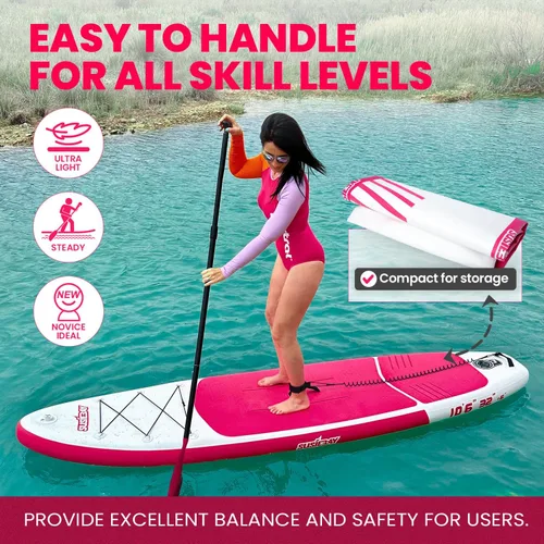 Miniatura 2 de Tabla de remo inflable con accesorios de SUP, tablas de remo inflables para adultos y jóvenes, cubierta de EVA antideslizante, postura amplia, bomba