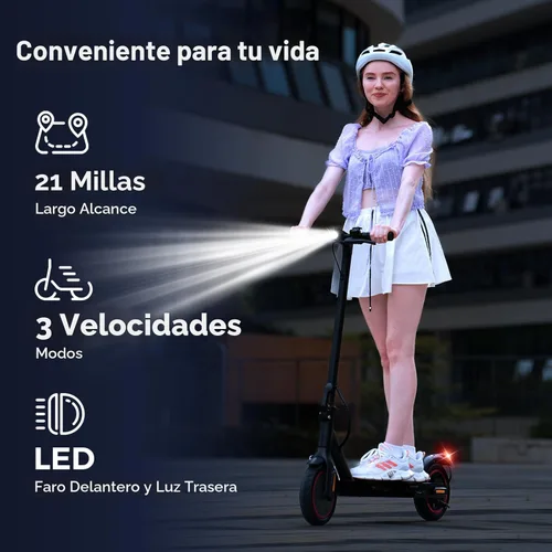 Miniatura 8 de Patinetes eléctricos – Scooter eléctrico para adultos, motor de 500 W, velocidad máxima de 18 MPH, neumáticos de 8.5 pulgadas, 21 millas, scooter