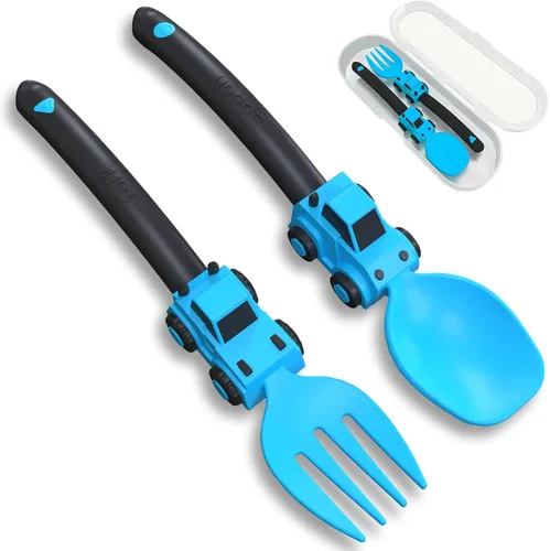 Miniatura 10 de Deinyi Utensilios de Construcción para Niños Pequeños - Tenedores y Cucharas para Niños Pequeños - Utensilios de Camiones de Construcción para Niños