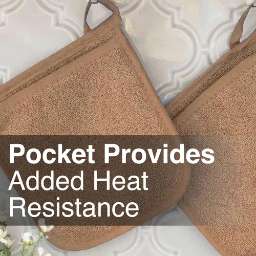 Miniatura 7 de RITZ Guante de bolsillo de rizo y almohadilla caliente: resistente al calor inigualable, duradero 100% algodón, diseño ergonómico para un agarre