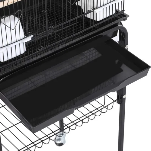 Miniatura 9 de Yaheetech Jaula para pájaros de 64 pulgadas, tamaño mediano y pequeño, jaulas para pájaros con soporte rodante desmontable para loros, tortolitos
