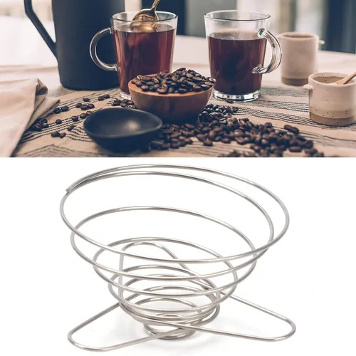 SUEIANNMN - Soporte plegable para filtro de gotero de café, 1-2 tazas, filtro plegable de acero inoxidable reutilizable para cono de café, portátil,