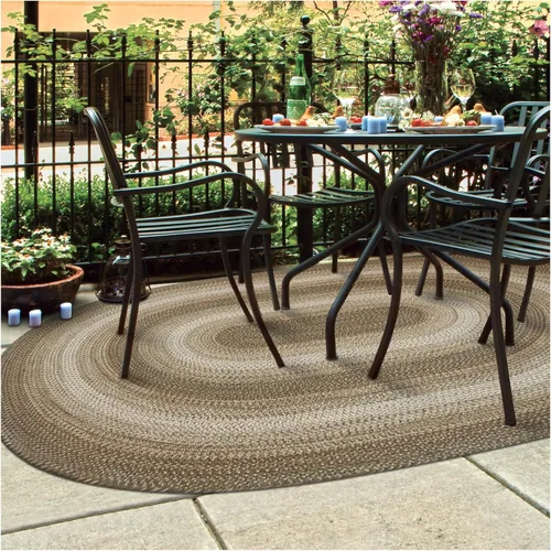 Miniatura 53 de Alfombra ovalada trenzada gris humo de 20 x 30 pulgadas, lavable para interiores y exteriores, decoración campestre para cocinas y entradas