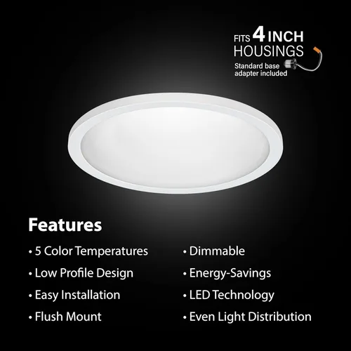 Miniatura 3 de Feit Electric LED Ceiling Downlight, Dimmable Flat Panel Ceiling Light with Color Selection (5CCT), TP24 Adapter Included