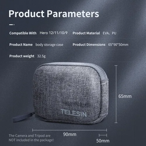 Miniatura 8 de TELESIN Funda protectora pequeña para GoPro 12 11 10 9 Insta360 Ace Pro Accesorios