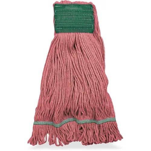 Miniatura 2 de SPARTA Flo-Pac - Cabezal de trapeador de algodón, extremos de bucle, banda ancha con banda verde de 5 pulgadas para limpieza organizada, mediano