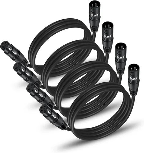 Miniatura 21 de EBXYA Paquete de 10 cables XLR XLR macho a hembra de 3 pines, cable de conexión de micrófono de 3 pines, cable de iluminación compatible