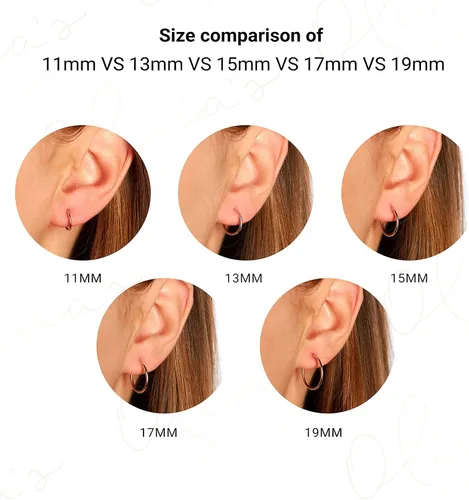 Miniatura 5 de Aretes de aro sin fin de oro amarillo de 14 quilates (11-0.748x0.051in), Metal
