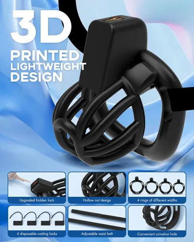 Miniatura 2 de Cinturón de castidad masculino jaula para pene - UTIMI Dispositivos de correa de castidad de plástico ajustable para hombre jaula de bondage
