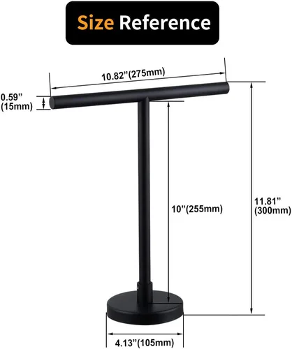 Miniatura 6 de Estante de encimera negro mate de pie libre, moderno soporte para toallas de mano para baño, cocina o tocador