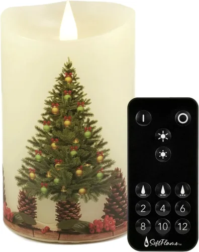 Miniatura 16 de Velas LED sin llama de cera real con control remoto, 3 x 5 pulgadas, llama móvil parpadeante 3D, velas que funcionan