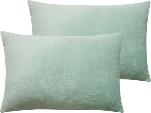 Miniatura 60 de NTBAY - Fundas de almohada de terciopelo con cierre para niños pequeños, 2 unidades, acogedoras, de lujo, de franela y felpa, para viajes, 33 x 46