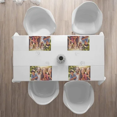 Miniatura 6 de Juego de 4 manteles individuales para decoración de comedor, diseño africano Pretty Girl de 12 x 18 pulgadas, mantel lavable