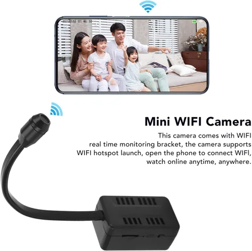 Miniatura 3 de Zyyini , Cámara de seguridad HD 1080P Lente flexible, cámara pequeña, conversación de 2 vías, detección de movimiento, monitor remoto, batería