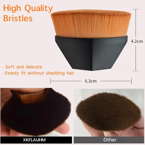 Miniatura 6 de Paquete de 2 brochas de maquillaje de base para mezclar crema líquida, polvo impecable, rubor facial con funda protectora