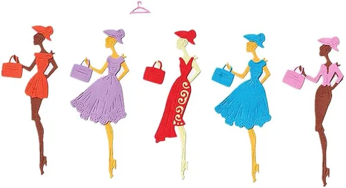 Miniatura 4 de Troqueles de corte de vestido formal para dama, falda de mujer, bolsa de ropa, troquelados, plantillas de metal en relieve, molde de plantilla